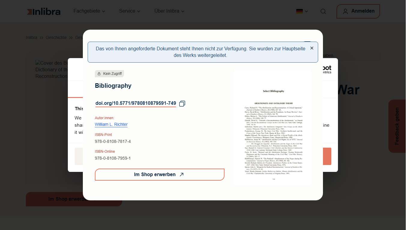 Historical Dictionary of the Civil War and Reconstruction - Inlibra